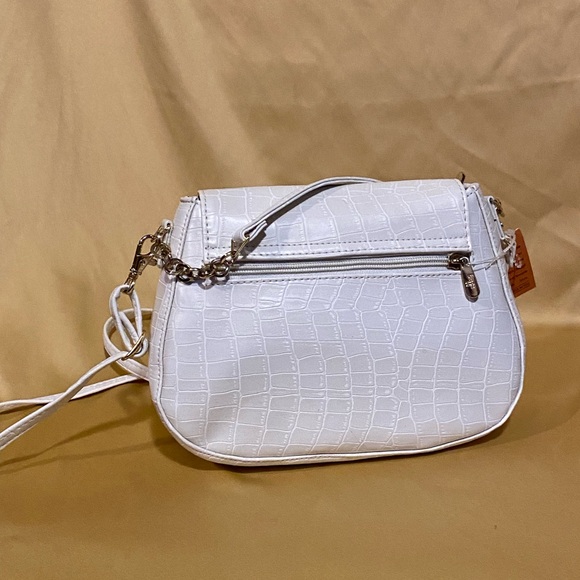 NWT BAGGIT LEO FOLIO CROCODILE WHITE SLING BAG - Picture 11 of 14